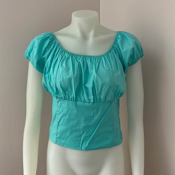 Turquoise Sara peasant top, 2X - Picture 1 of 7